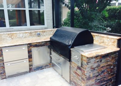 Bar Top L Shaped Outdoor Kitchen