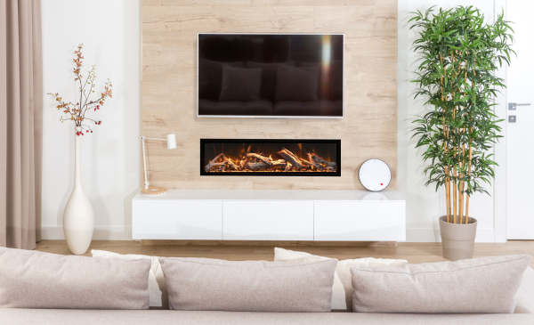 Amantii - Symmetry Xtra Tall Bespoke - 74" Electric Fireplace featuring Thermostatic Remote, WiFi capable and a Selection of Media Options